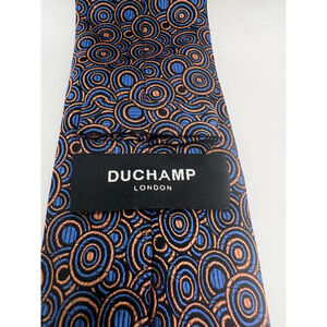 NWOT DUCHAMP LONDON Blue Orange Geometric Silk Tie One Size